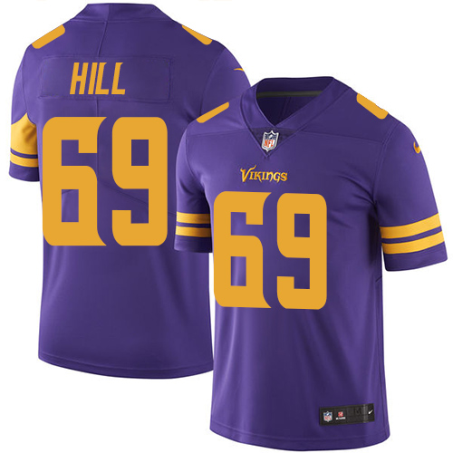Minnesota Vikings #69 Limited Rashod Hill Purple Nike NFL Men Jersey Rush Vapor Untouchable
